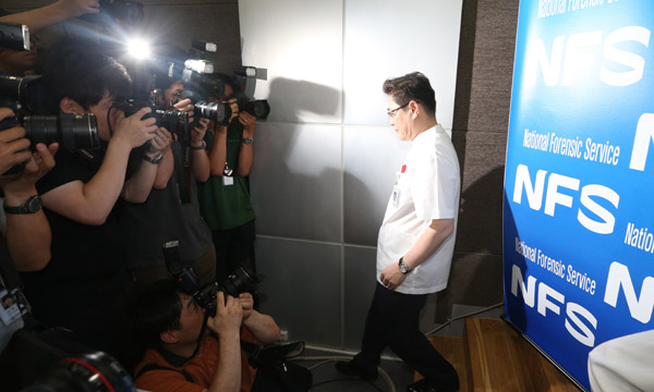 ▲ 2014년 7월 25일 국립과학수사연구원의 유병언 전 회장에 대한 사인 감정결과 브리핑. ⓒ 연합뉴스