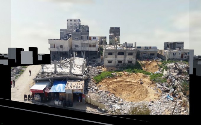 가자 플랫폼을 통해 구현된 가자지구 폭격 현장 © Forensic Architecture/Amnesty International