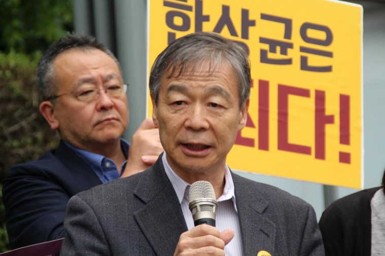 노리유키 스즈키 국제노총 아태본부 사무총장이 발언을 하고 있다@보건의료노조